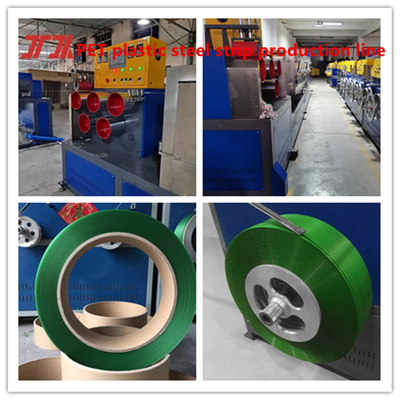 Peralatan produksi sabuk baja plastik PET sistem kontrol PLC mesin servo lilitan 200-600KG/H