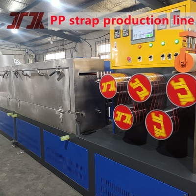 Otomatis Winder PP sabuk Mesin Ekstrusi Dengan Sistem Kontrol PLC Untuk Seluruh Line