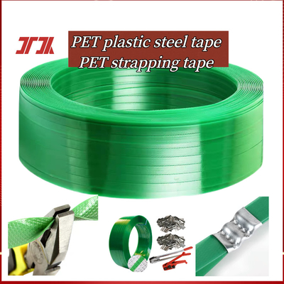 Grosir pita kemasan plastik PET pita pengikat baja plastik hewan peliharaan pita kemasan dengan 9-32mm