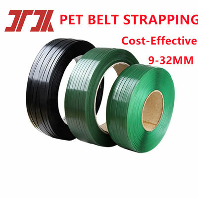 Pita Pita PET bertekstur hijau Polyester Strapping Band cocok untuk mengikat bundel ringan