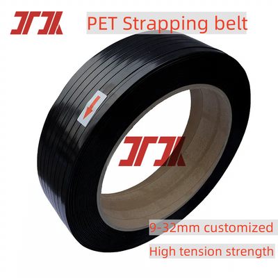 9-32mm Pet Polyester Strapping Belt Untuk Manual atau Automatic Packing Green Black Embossed Toleransi ±0.04mm