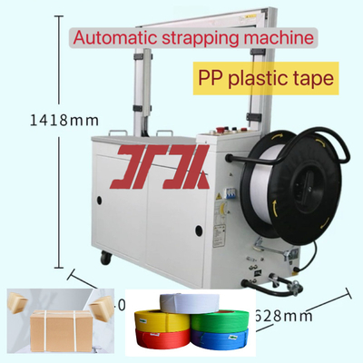 Mesin Pengemasan 5-15mm PP Strapping Mesin Strapping Otomatis Mesin Strapping Desktop dengan Desain Gantry