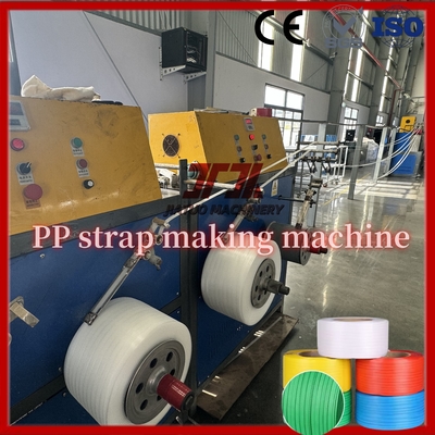 5-19mm Lebar GUOMAO Reducer PP Strap Membuat Mesin Dengan Sistem Memori Kontrol PLC Dan Winder Otomatis