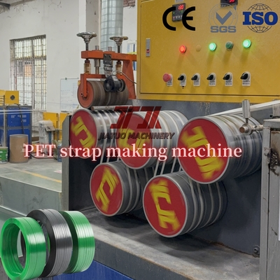 400-450kg/H Kapasitas PET Strap Membuat Mesin Dengan Winder Otomatis Penuh Dan Membuat Tegangan Tinggi PET Strapping