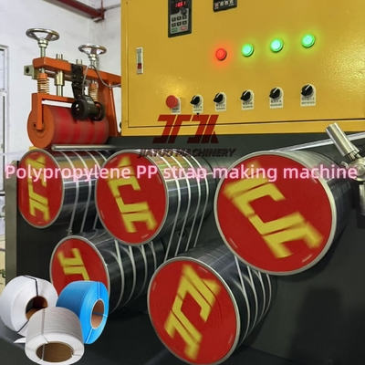 Lini produksi tali PP ulir tunggal atau ganda 90mm dengan mesin pengemas otomatis lebar 5-19mm