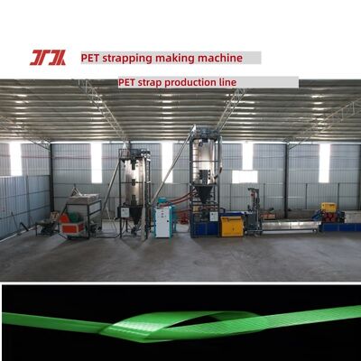 Mesin pembuat tali PET Peralatan produksi strapping PET dengan output ekstrusi 200-600KG/Jam