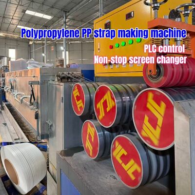 Mesin pembuatan tali plastik PP Polypropylene dengan output 300kg/H dan 6 tali untuk bahan daur ulang