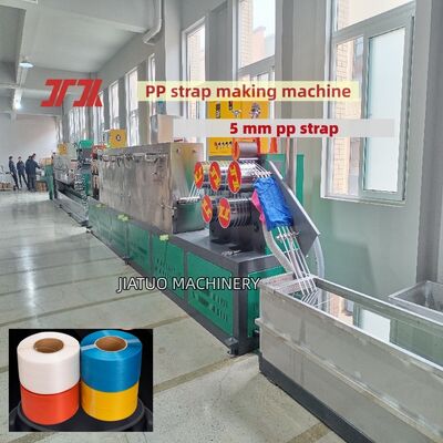 Mesin pembuat tali pengepakan PP yang dikontrol PLC Lini produksi tali pengepakan PP dengan 100% bahan pp daur ulang