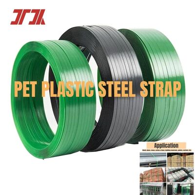 Berkualitas tinggi 9-32mm Lebar tahan cuaca Embossed PET Packaging Strap untuk Mesin Strapping Otomatis