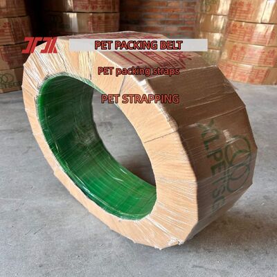 Sabuk strapping PET kecepatan tinggi 12 mm Sabuk strapping PET Sabuk pengemasan PET untuk alat strapping otomatis
